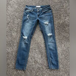 RSQ Women's Distressed Skinny Jeans in Blue